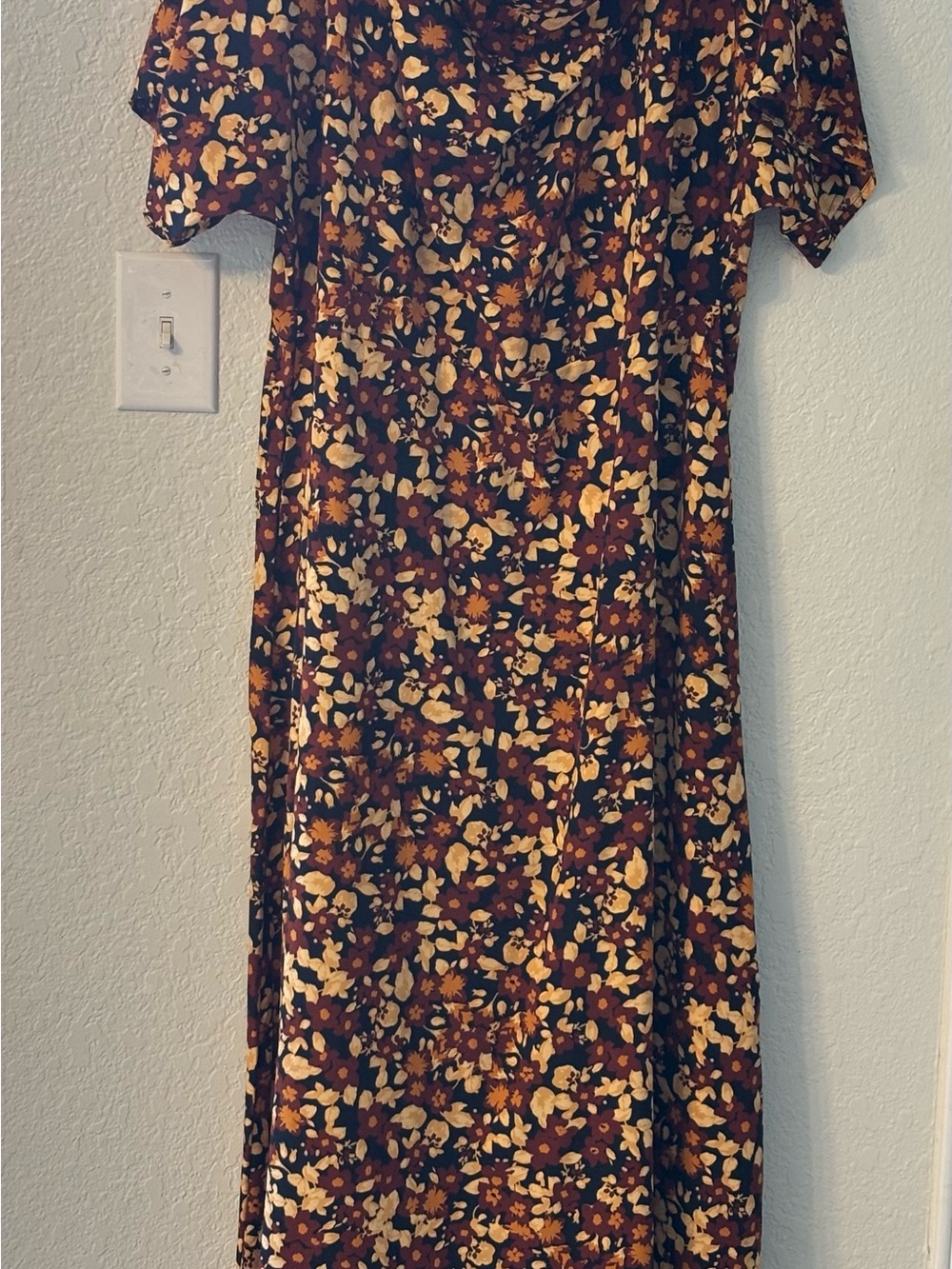 Abbott Elementary Floral Midi Dress 1X Cowl Neck Boho Cottagecore Whimsical
